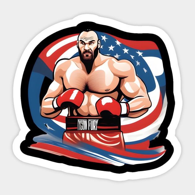 Tyson Fury T-shirt United states Flag edition !!! Sticker by Nizar clothing store 